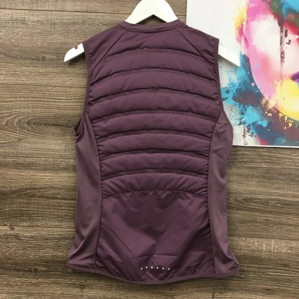 Nike Aeroloft 800 Womens Running Vest Plum Purple Down Puffer Full Zip M